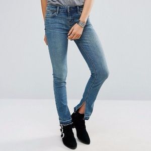 Free People Side Slit Skinny Jeans